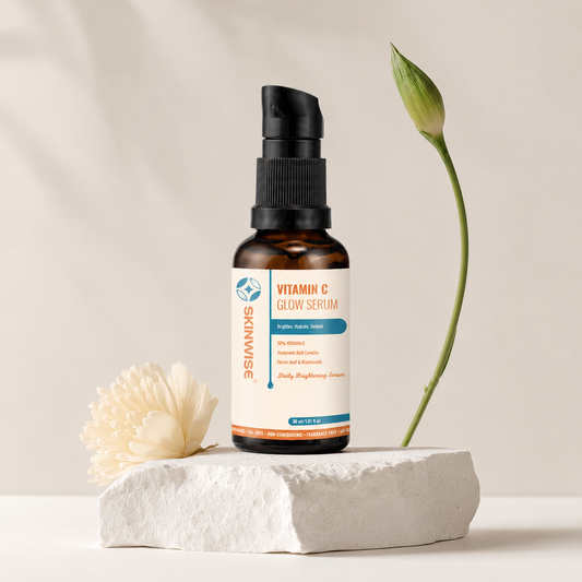 Vitamin C Glow Serum with Niacinamide & Hyaluronic Acid, brightening skincare for daily glow routine